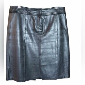 Tommy Hilfiger Black buttery soft Leather fully lined Pencil Skirt size -12